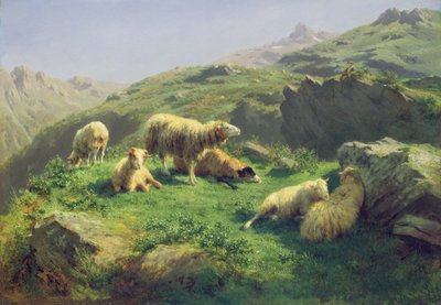 ピレネー山脈の羊の放牧 作： Rosa Bonheur